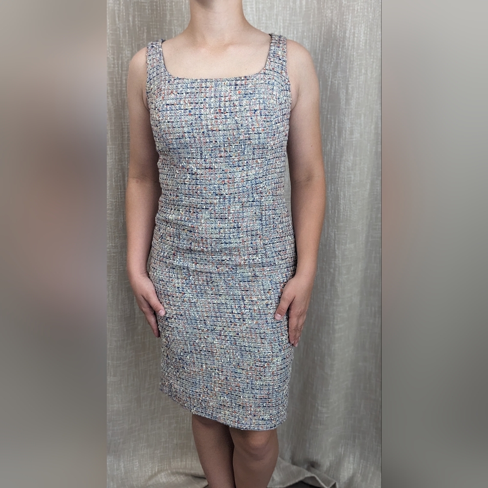 Tory Burch Size 4 Women's Emma Knotted Sleeveless Tweed Dress